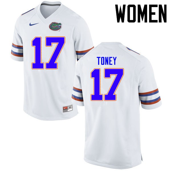 Florida Gators Women #17 Kadarius Toney College Football Jersey White
